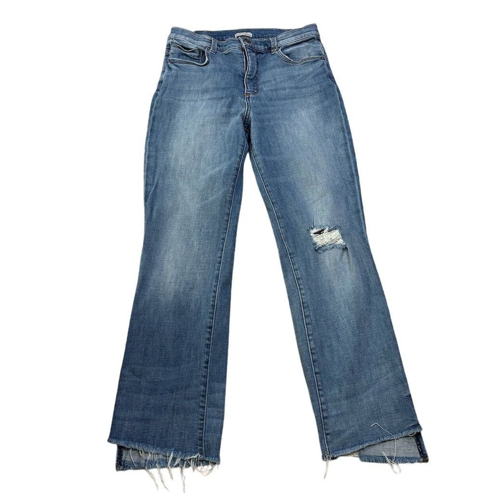 Edyson Women's Distressed Flare Jeans Blue Size 28‎ Medium Wash